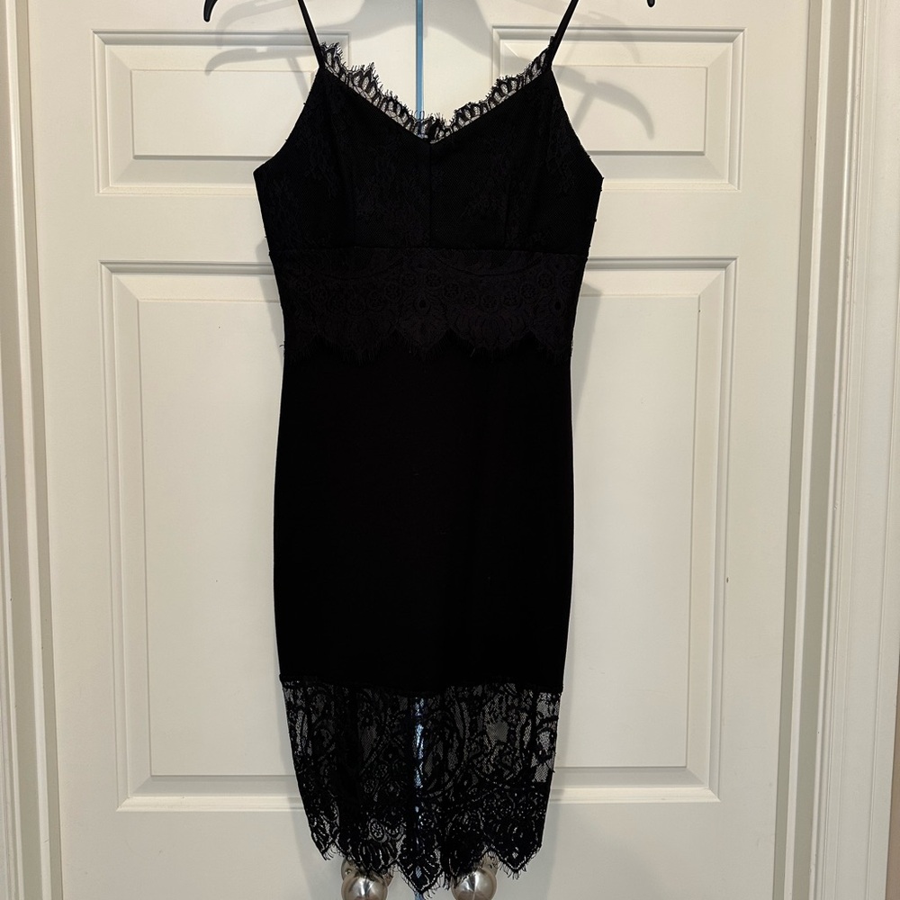 Socialite Black Lace Trim Chemise